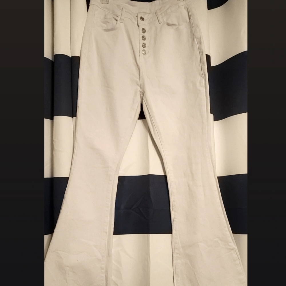 White flair jeans